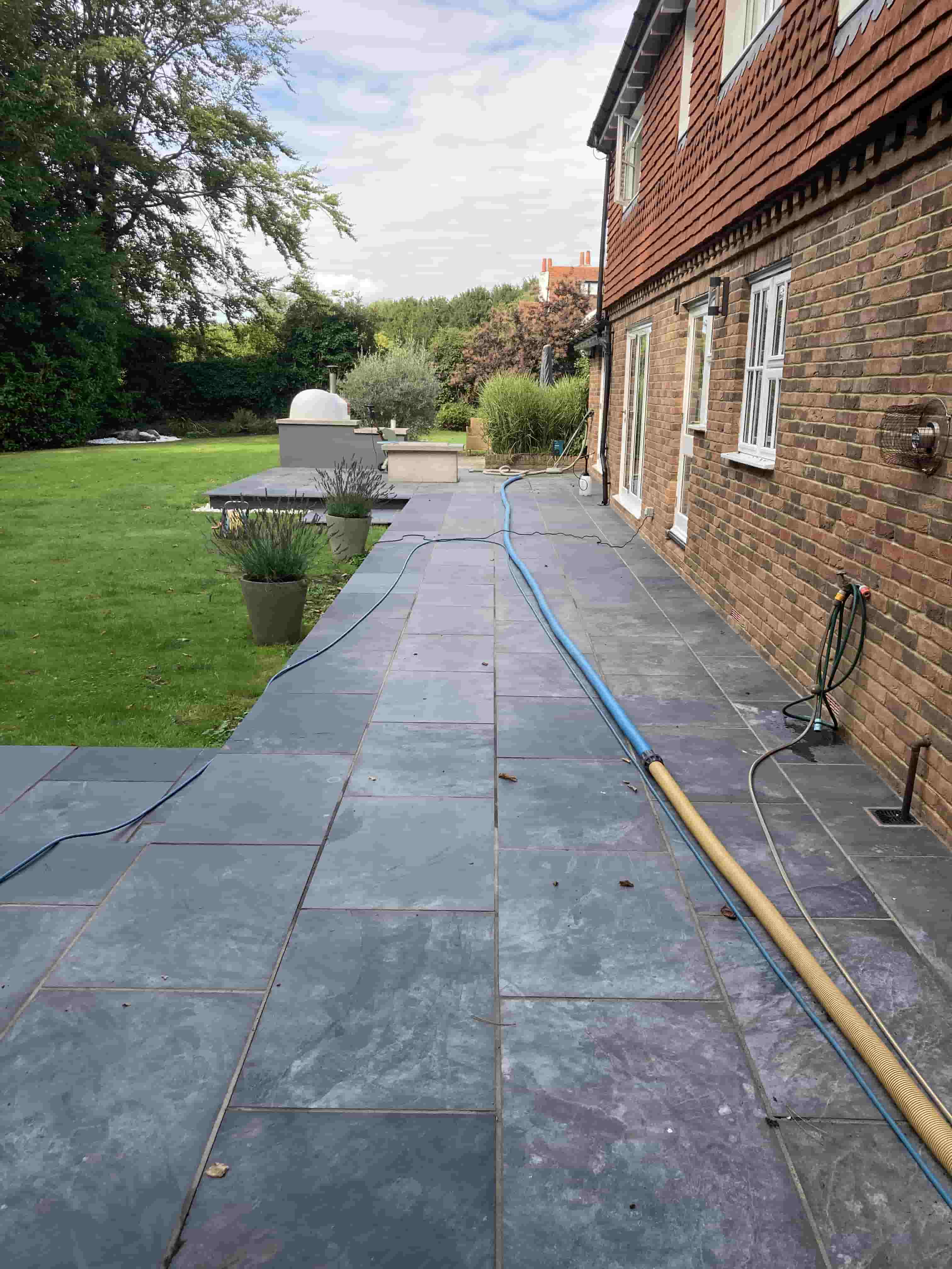 Slate Patio Before Renovation Pembury