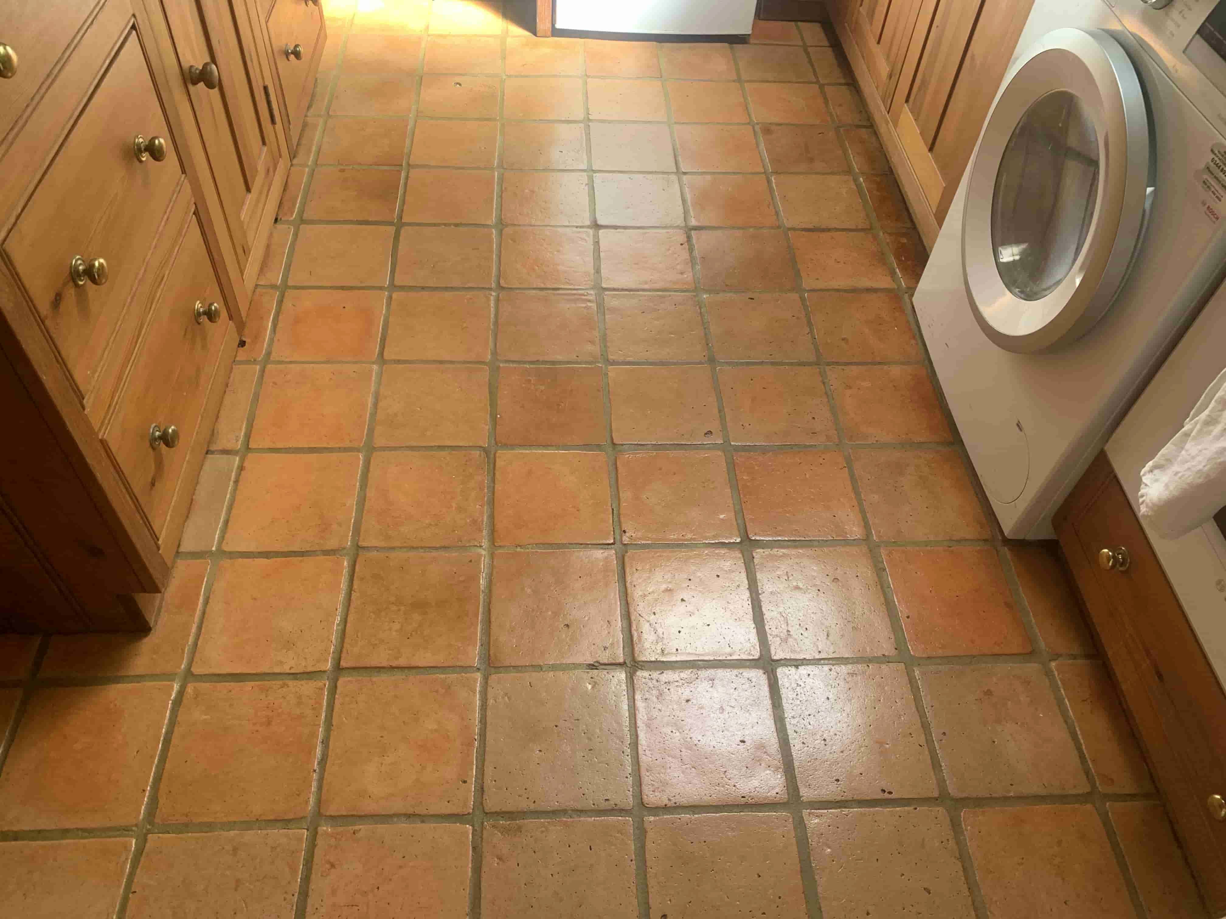 Quarry Tiled Floor After Deep Clean and Seal Dover
